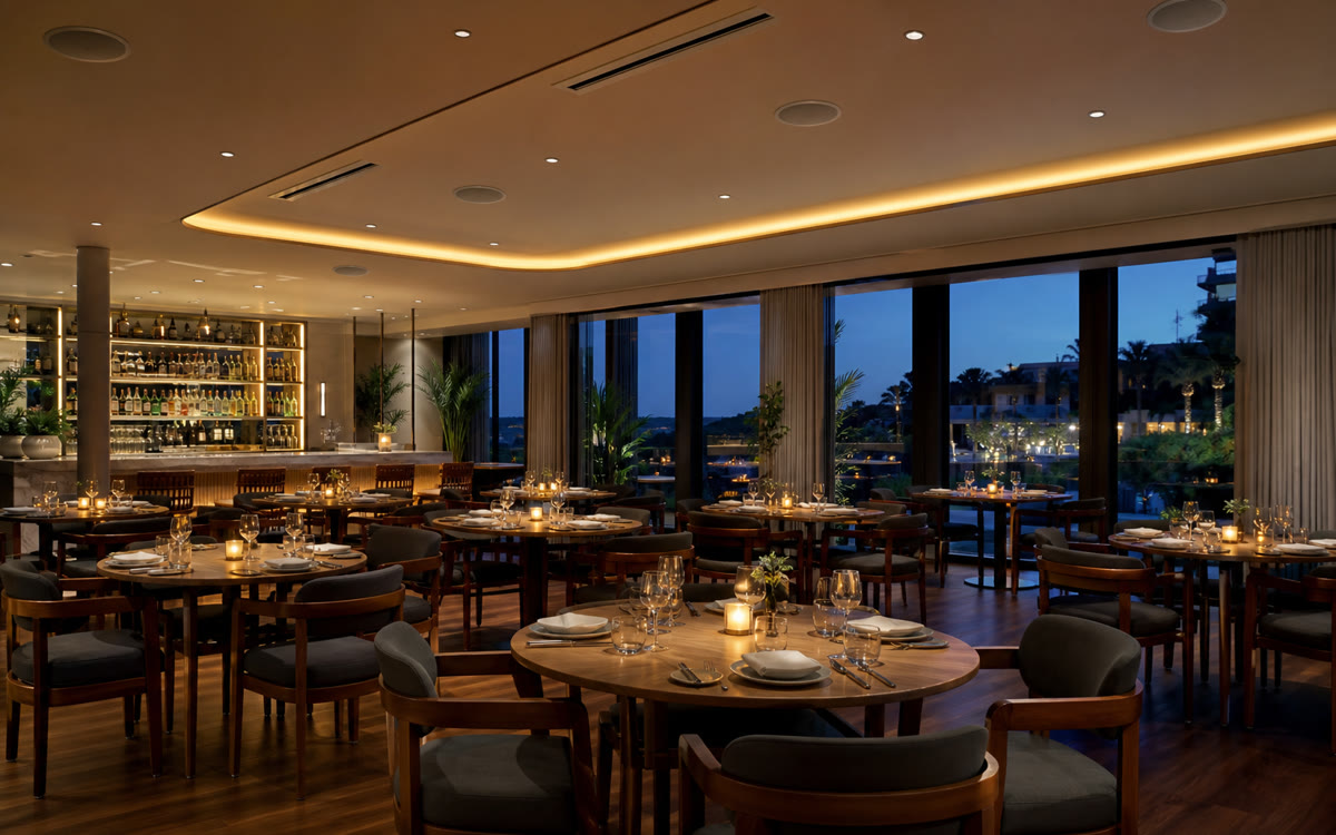 Restaurant and hospitality AV with multi-zone background music installed in the DMV.