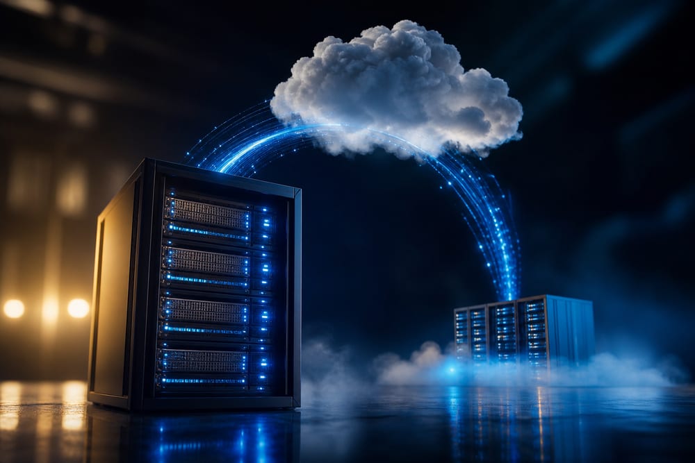 Backup data replicating offsite to the cloud for disaster recovery in the DMV.