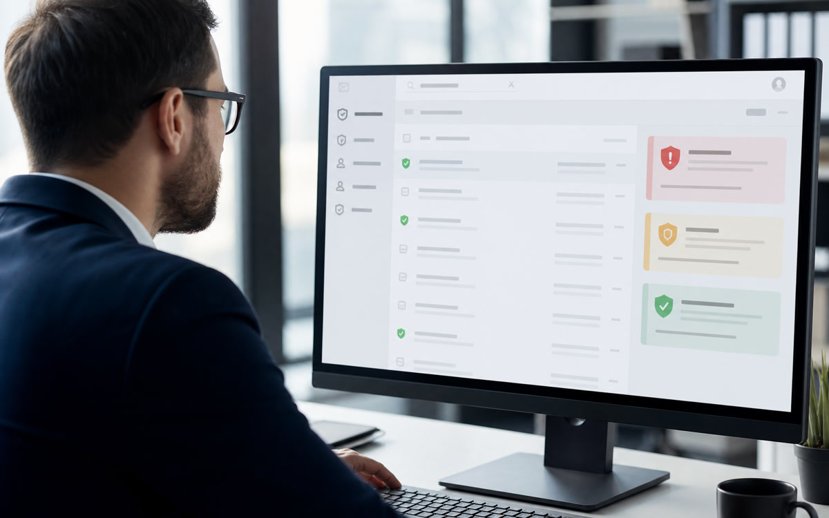Business email phishing protection and filtering for a DMV small business.