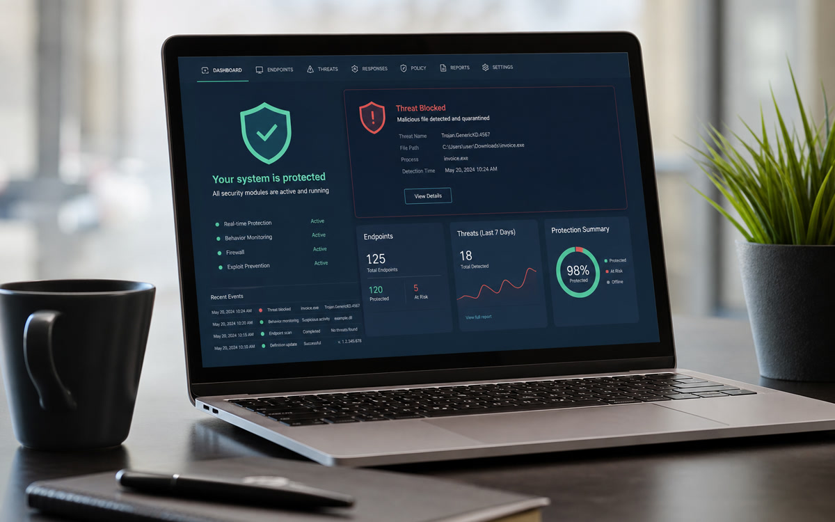 Endpoint protection and EDR for small business workstations in Northern Virginia.
