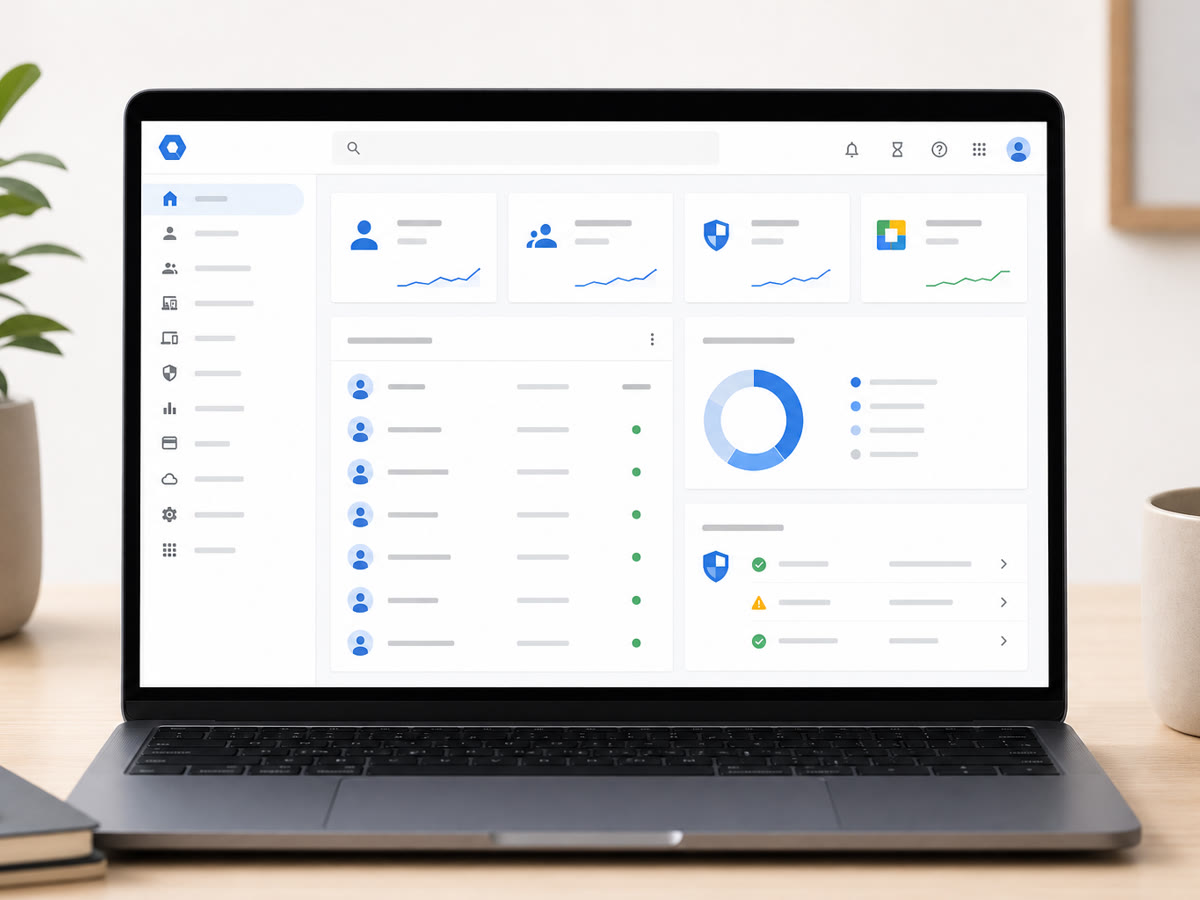Google Workspace Admin console security and user management.