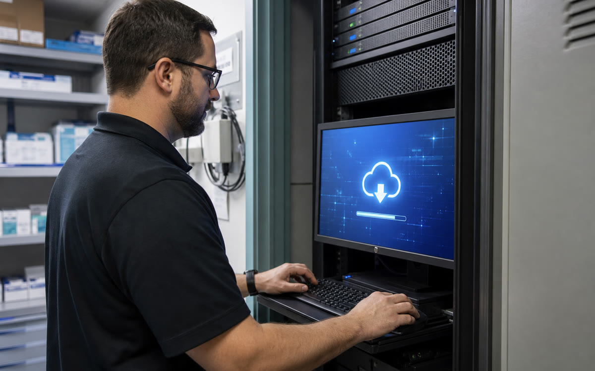 Healthcare backup and disaster recovery with tested restore drills for a DMV clinic.