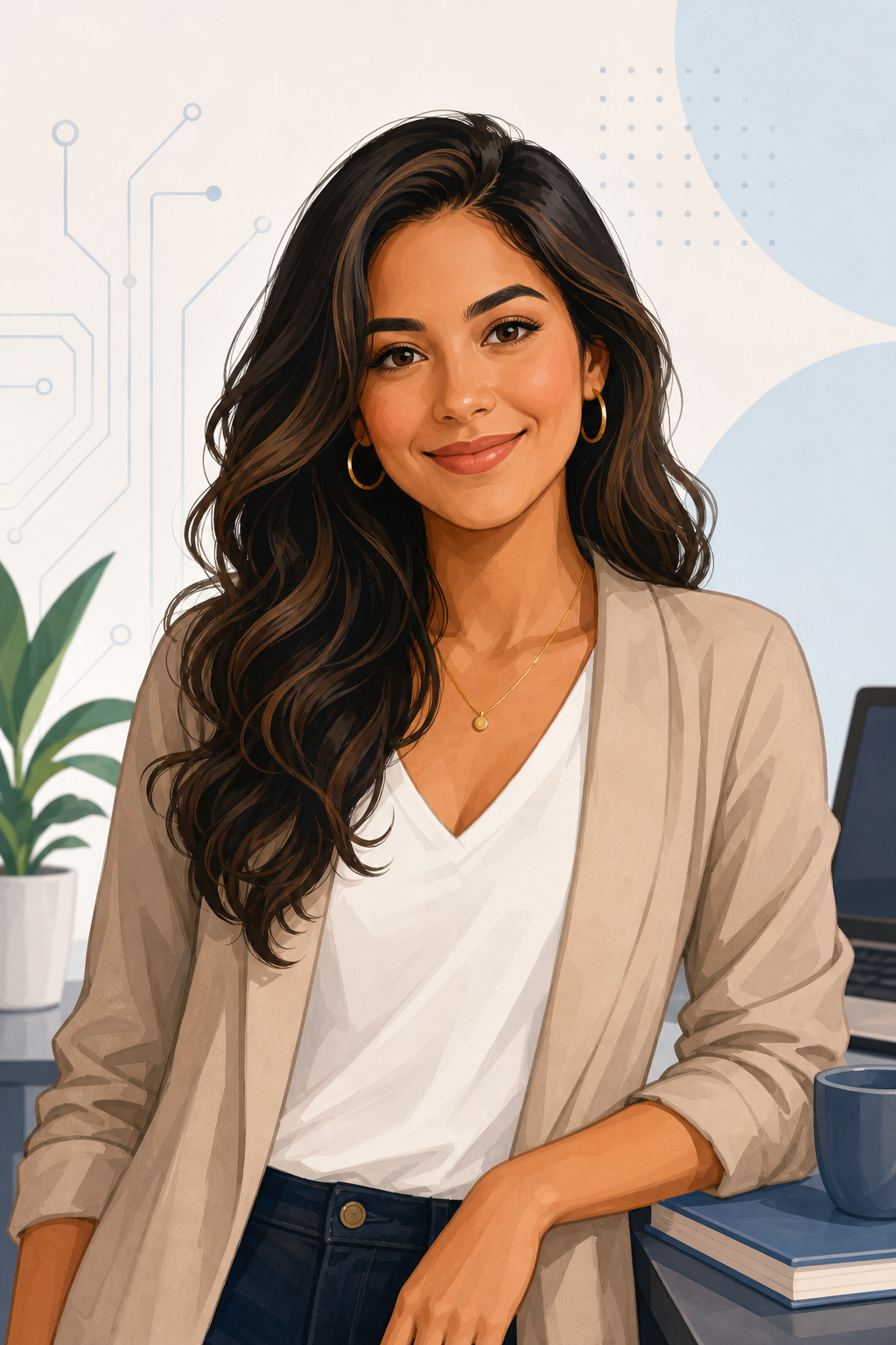 Portrait illustration of Lina Navarro.