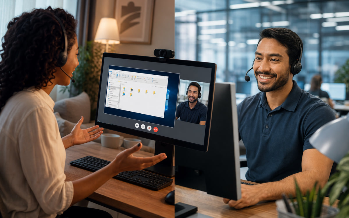 Remote IT help desk support for a small business employee in the DMV.