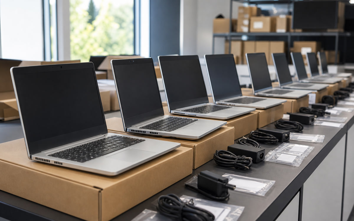 Business laptop lifecycle management and device deployment for a DMV small business.