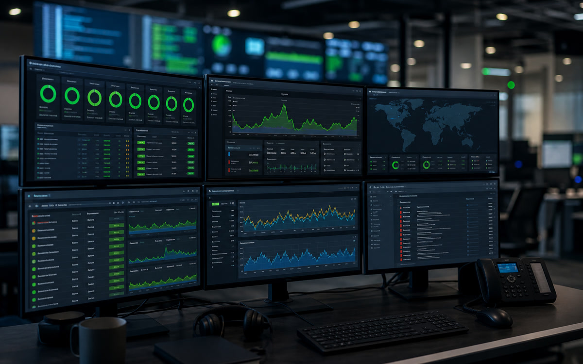 24/7 IT monitoring dashboard for small business servers and workstations in Northern Virginia.