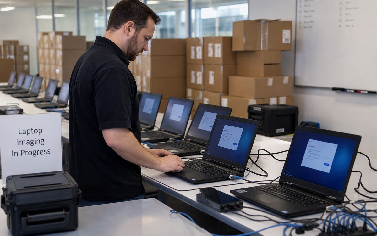 Workstation imaging and deployment for staff during an office move.