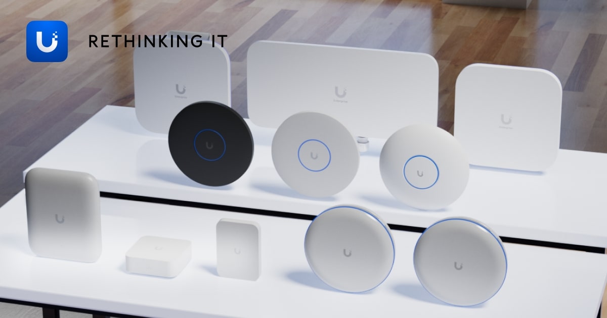 UniFi Wi‑Fi access points and switching — official Ubiquiti product photography.